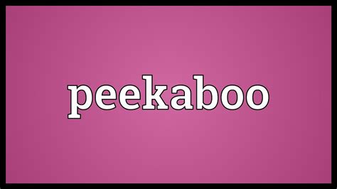 peekaboo meaning urban dictionary.